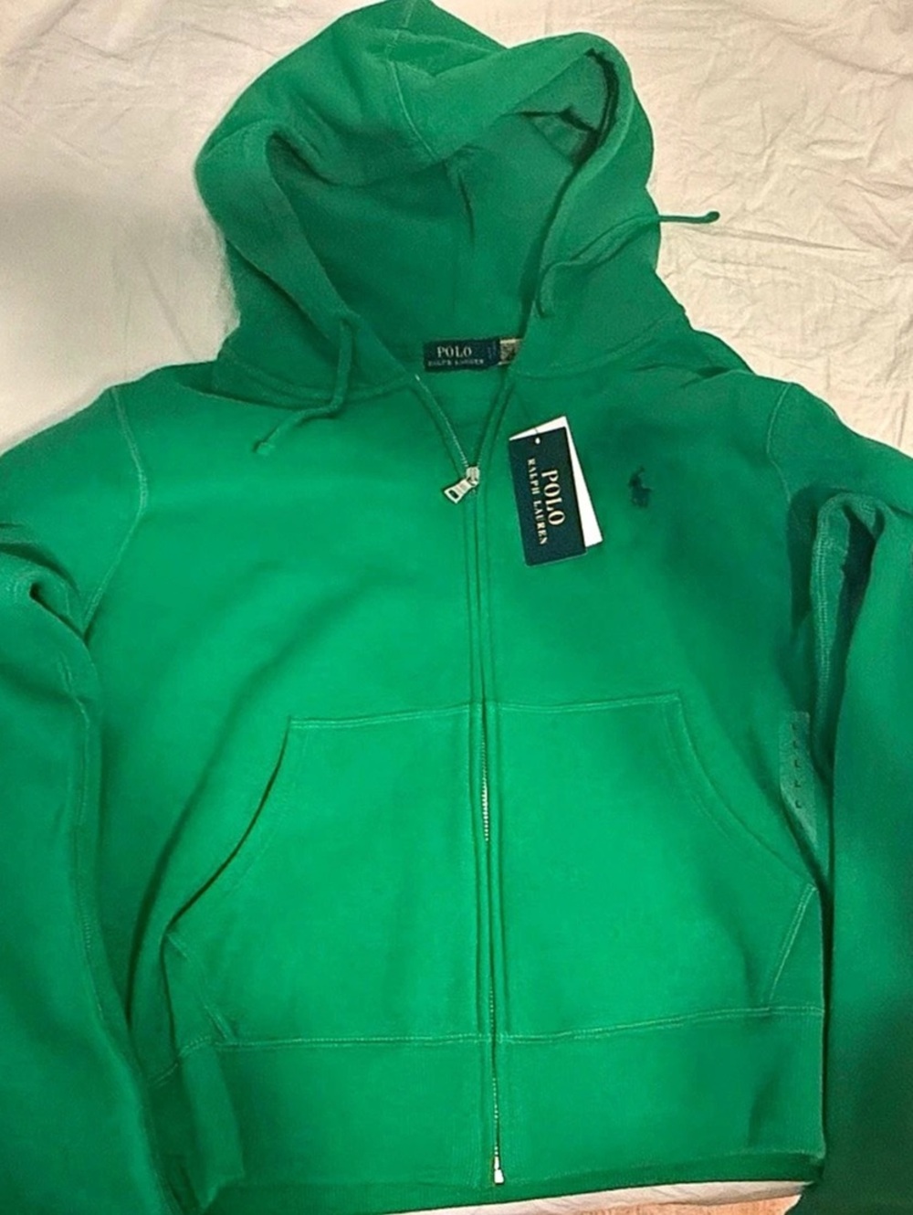 Polo Ralph Lauren Double-Knit Full-Zip Hoodie Green Large NWT